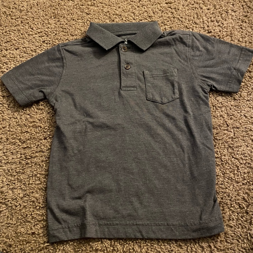 Basic Editions Boys Size XS(4/5) Gray Polo